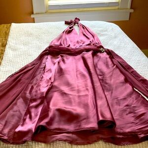 Purple party dress backless